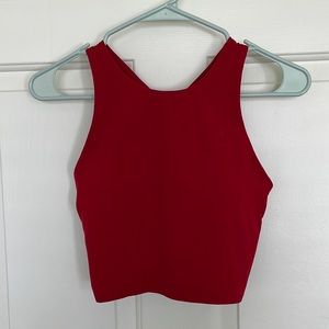 red Athleta crop top